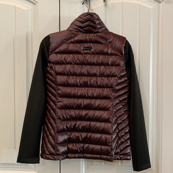 CALVIN KLEIN Performance Burgundy Metallic Down Puffer Coat S - Picture 8 of 9